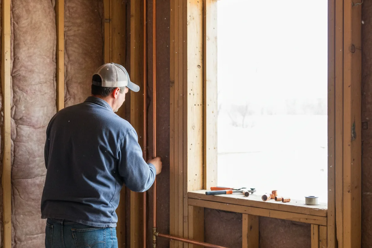 Licensed plumber running new copper supply lines in a Birdsboro home